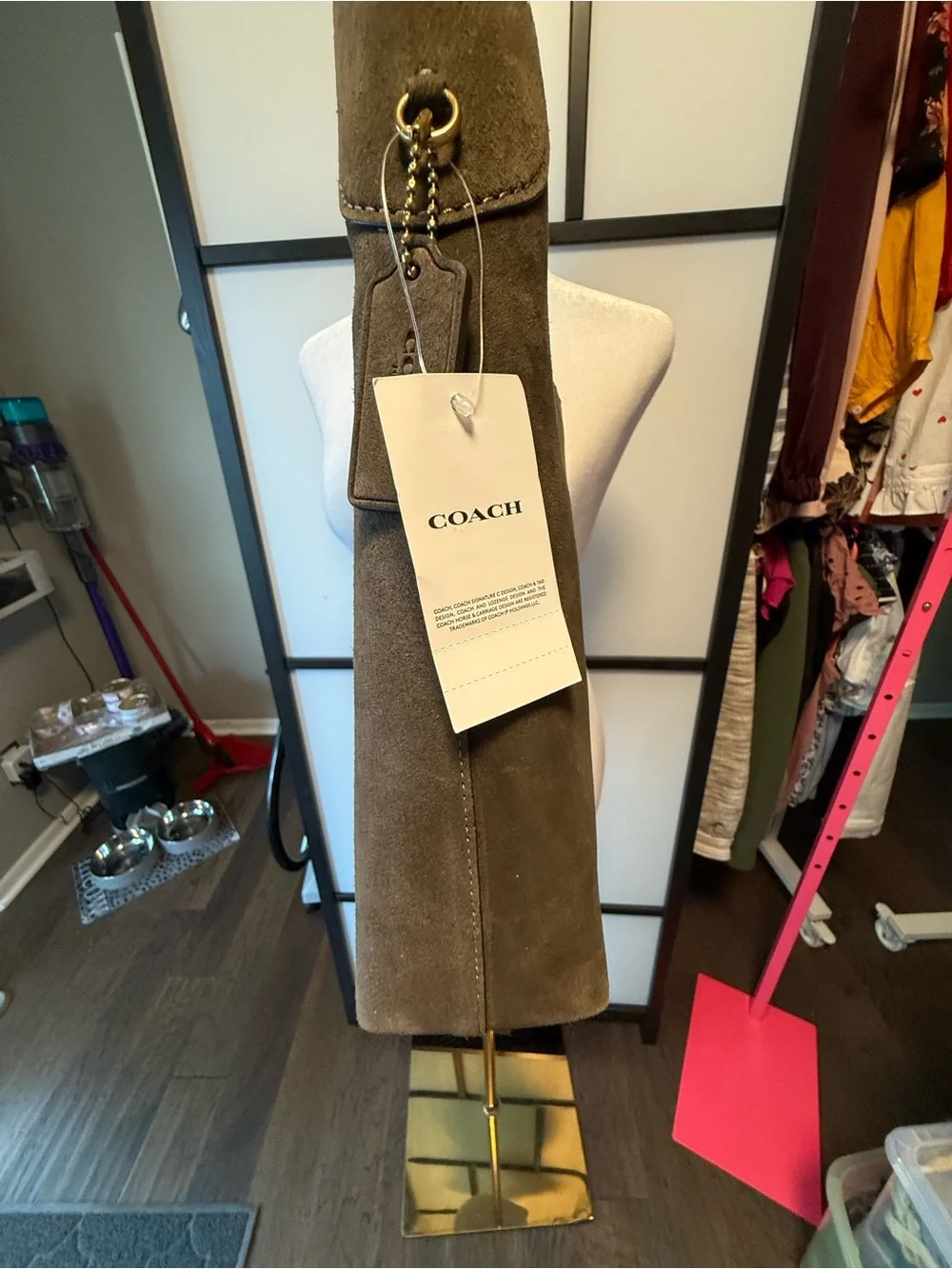 Coach Brooklyn Suede Small Shoulder Bag β Olive Green β NWT - Picture 11 of 15
